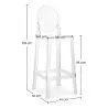 Banco Bar com Encosto - Design Transparente - 75cm - Victoria Queen image 7