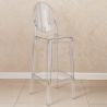 Banco Bar com Encosto - Design Transparente - 75cm - Victoria Queen image 7