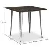 Mesa de jantar quadrada - Design industrial - Madeira e metal - Stylix  image 7