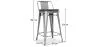 Banco Bar com encosto - Madeira e Aço - 60 cm - Stylix image 7