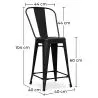 Banco Bar com Encosto - Design Industrial - 60cm - Stylix image 7
