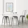 Banco Bar com Encosto - Design Industrial - 60cm - Stylix image 7