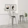 Banco Bar com Encosto - Design Industrial - 60cm - Stylix image 7