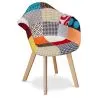  Cadeira de Jantar com Apoio de Braços - Estofada em Patchwork - Pixi image 7