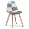 Cadeira de Jantar - Estofada em Patchwork Preto e Branco - Denisse image 7