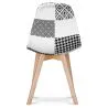 Cadeira de Jantar - Estofada em Patchwork Preto e Branco - Denisse image 7