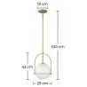 Luminária de Teto Bola de Vidro - Luminária Pendente Dourada - Anette image 7