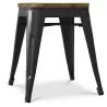 Banqueta com encosto - Design Industrial - Madeira e Aço - 45cm - Stylix image 7