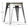 Banqueta com encosto - Design Industrial - Madeira e Aço - 45cm - Stylix image 7