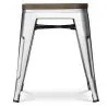 Banqueta com encosto - Design Industrial - Madeira e Aço - 45cm - Stylix image 7