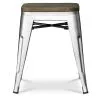 Banqueta com encosto - Design Industrial - Madeira e Aço - 45cm - Stylix image 7