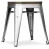 Banqueta com encosto - Design Industrial - Madeira e Aço - 45cm - Stylix image 7