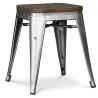 Banqueta com encosto - Design Industrial - Madeira e Aço - 45cm - Stylix image 7