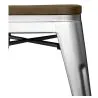 Banqueta com encosto - Design Industrial - Madeira e Aço - 45cm - Stylix image 7