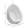 Poltrona Suspensa de Design em Forma de Ovo - Estofada em Tecido - Eny image 7