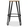 Banco redondo - Design Industrial - Madeira e Metal - 66cm - Gancho de cabelo image 7