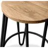 Banco redondo - Design Industrial - Madeira e Metal - 66cm - Gancho de cabelo image 7