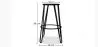 Banco Bar Redondo - Design Industrial - Madeira e Metal - 66cm - Gancho de cabelo image 7
