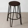 Banco Bar Redondo - Design Industrial - Madeira e Metal - 66cm - Gancho de cabelo image 7