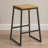 Banco Bar - Design Industrial - Madeira e Metal - 60cm - Big Boy image 7