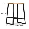 Banco Bar - Design Industrial - Madeira e Metal - 60cm - Big Boy image 7