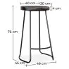 banco de bar - desenho industrial - Madeira e metal - 76cm - Aiyana image 7