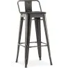 Banco Bar com Encosto - Desenho Industrial - Madeira e Aço - 76cm - Stylix image 7