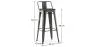 Banco Bar com Encosto - Desenho Industrial - Madeira e Aço - 76cm - Stylix image 7