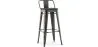 Banco Bar com Encosto - Desenho Industrial - Madeira e Aço - 76cm - Stylix image 7