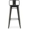 Banco Bar com Encosto - Desenho Industrial - Madeira e Aço - 76cm - Stylix image 7