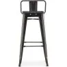 Banco Bar com Encosto - Desenho Industrial - Madeira e Aço - 76cm - Stylix image 7