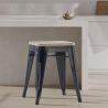 Banqueta com desenho industrial - Madeira e Metal - 45cm - Stylix image 7
