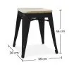 Banqueta com desenho industrial - Madeira e Metal - 45cm - Stylix image 7