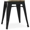 Banqueta com desenho industrial - Madeira e Metal - 45cm - Stylix image 7