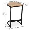 Banco Bar - Design Industrial - Madeira e Metal - 60cm - Lia image 7