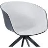 Cadeira de Escritório Estofada com Braços - Cadeira de Secretária com Rodízios - Preto e Branco - Jodie image 7