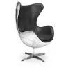  Poltrona de Design com Braços - Design em forma de Ovo - Couro e Metal - Cocoon



 image 7