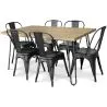 Pack Mesa de Jantar - Design Industrial 150cm + Pack de 6 Cadeiras de Jantar - Design Industrial - Hairpin Stylix image 7