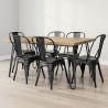 Pack Mesa de Jantar - Design Industrial 150cm + Pack de 6 Cadeiras de Jantar - Design Industrial - Hairpin Stylix image 7