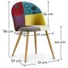 Cadeira de jantar estofada em patchwork - Estilo escandinavo - Ray image 7