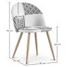 Cadeira de Jantar - Estofada em Patchwork Preto e Branco - Evelyne image 7