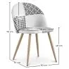 Cadeira de Jantar - Estofada em Patchwork Preto e Branco - Evelyne image 7