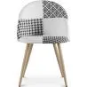 Cadeira de Jantar - Estofada em Patchwork Preto e Branco - Evelyne image 7