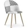 Cadeira de Jantar - Estofada em Patchwork Preto e Branco - Evelyne image 7
