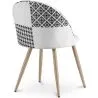 Cadeira de Jantar - Estofada em Patchwork Preto e Branco - Evelyne image 7