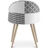 Cadeira de Jantar - Estofada em Patchwork Preto e Branco - Evelyne image 7