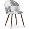 Cadeira de Jantar - Estofada em Patchwork Preto e Branco - Evelyne image 7