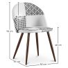 Cadeira de Jantar - Estofada em Patchwork Preto e Branco - Evelyne image 7