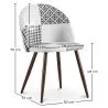 Cadeira de Jantar - Estofada em Patchwork Preto e Branco - Evelyne image 7