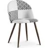 Cadeira de Jantar - Estofada em Patchwork Preto e Branco - Evelyne image 7